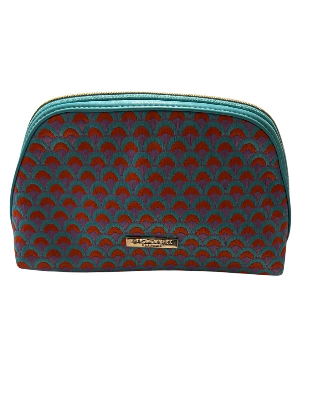 Bvlgari Parfums Luxury Vibrant Peacock Embroidered Cosmetic Pouch Bag - Picture 2 of 6